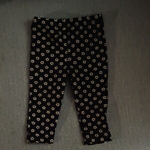 Kids Headquarters Black and White Floral Leggings